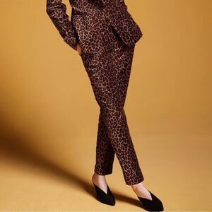 A.L.C. Harrison Velvet Leopard Print ankle pant cropped